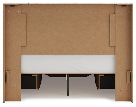 Lawroy Light Natural Queen Panel Storage Bed - Ella Furniture