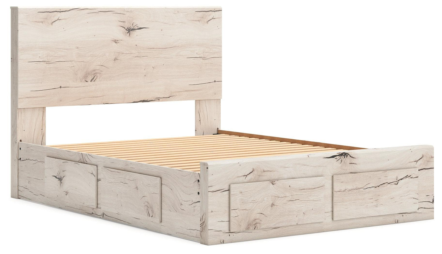 Lawroy Light Natural Queen Panel Storage Bed - Ella Furniture