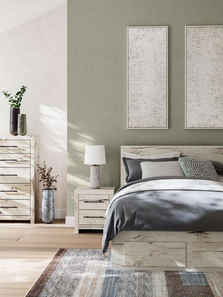 Lawroy Light Natural Queen Panel Storage Bed - Ella Furniture