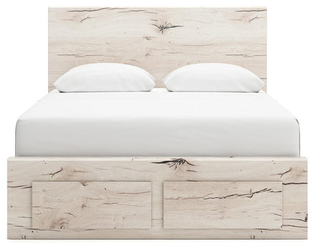 Lawroy Light Natural Queen Panel Storage Bed - Ella Furniture