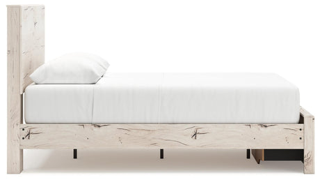 Lawroy Light Natural Queen Panel Storage Bed - Ella Furniture