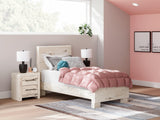 Lawroy Light Natural Twin Panel Bed - Ella Furniture