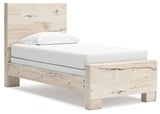 Lawroy Light Natural Twin Panel Bed - Ella Furniture