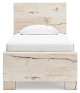Lawroy Light Natural Twin Panel Bed - Ella Furniture