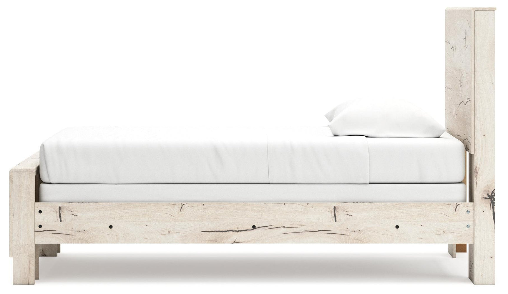 Lawroy Light Natural Twin Panel Bed - Ella Furniture