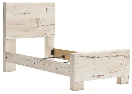 Lawroy Light Natural Twin Panel Bed - Ella Furniture