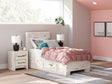 Lawroy Light Natural Twin Panel Bed with Storage - Ella Furniture
