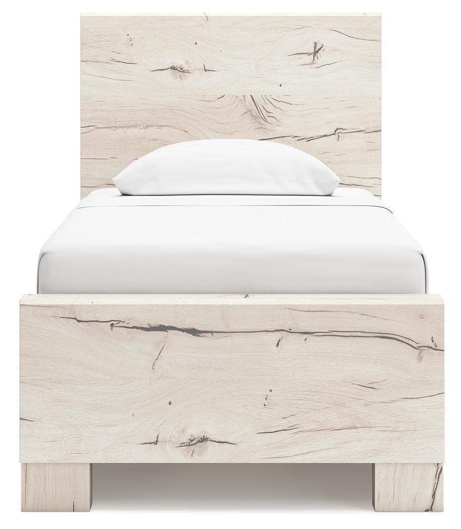 Lawroy Light Natural Twin Panel Bed with Storage - Ella Furniture