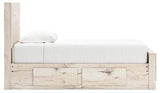 Lawroy Light Natural Twin Panel Bed with Storage - Ella Furniture