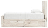 Lawroy Light Natural Twin Panel Bed with Storage - Ella Furniture
