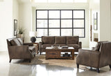 Leaton 3-piece Upholstered Recessed Arm Sofa Set Brown Sugar 509441-S3 - Ella Furniture