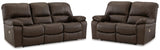 Leesworth Dark Brown Sofa And Loveseat - Ella Furniture