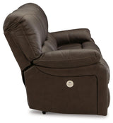 Leesworth Dark Brown Sofa, Loveseat And Recliner - Ella Furniture