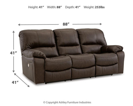 Leesworth Dark Brown Sofa, Loveseat And Recliner - Ella Furniture