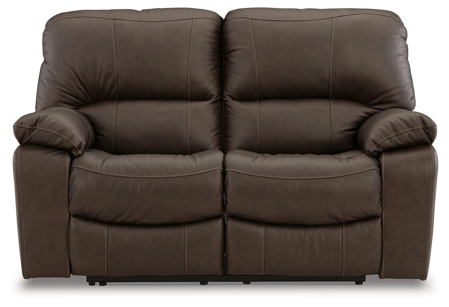Leesworth Dark Brown Sofa, Loveseat And Recliner - Ella Furniture