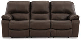 Leesworth Dark Brown Sofa, Loveseat And Recliner - Ella Furniture