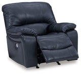 Leesworth Ocean Leather Power Recliner - Ella Furniture