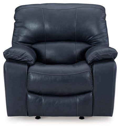 Leesworth Ocean Leather Power Recliner - Ella Furniture