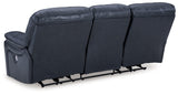 Leesworth Ocean Leather Power Reclining Sofa - Ella Furniture