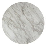 Lennon White Solid Wood Marble Top Round Counter Height Dining Room Set - Ella Furniture