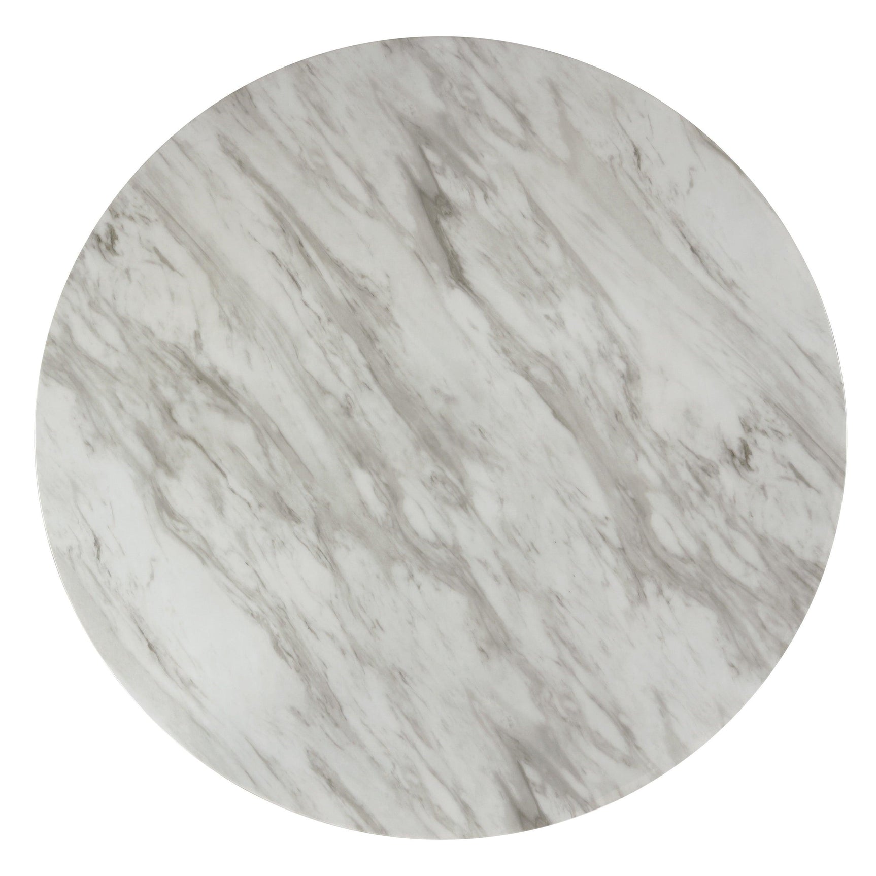 Lennon White Solid Wood Marble Top Round Counter Height Dining Room Set - Ella Furniture