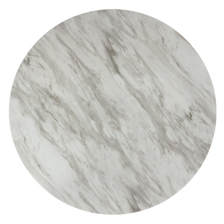 Lennon White Solid Wood Marble Top Round Counter Height Dining Room Set - Ella Furniture