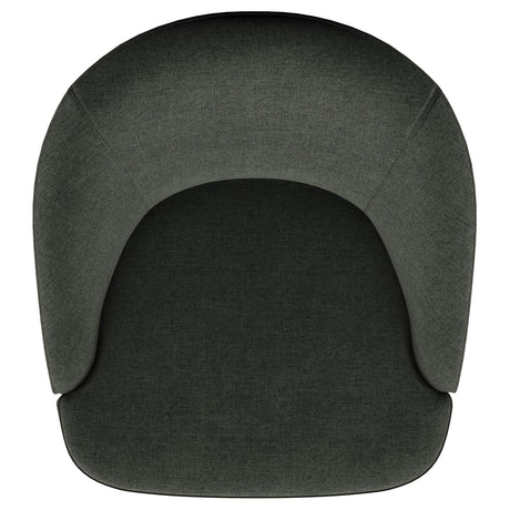 LEON BED Leon Upholstered Barrel Accent Swivel Chair Hunter Green 903075 - Ella Furniture