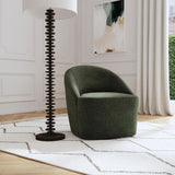 LEON BED Leon Upholstered Barrel Accent Swivel Chair Hunter Green 903075 - Ella Furniture