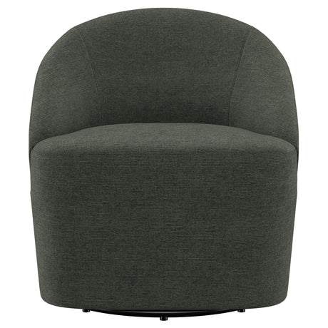 LEON BED Leon Upholstered Barrel Accent Swivel Chair Hunter Green 903075 - Ella Furniture