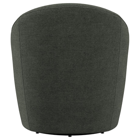 LEON BED Leon Upholstered Barrel Accent Swivel Chair Hunter Green 903075 - Ella Furniture