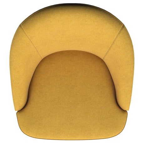 LEON BED Leon Upholstered Barrel Accent Swivel Chair Mustard Yellow 903076 - Ella Furniture