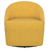LEON BED Leon Upholstered Barrel Accent Swivel Chair Mustard Yellow 903076 - Ella Furniture