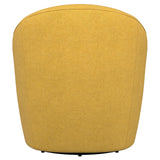 LEON BED Leon Upholstered Barrel Accent Swivel Chair Mustard Yellow 903076 - Ella Furniture