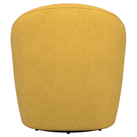 LEON BED Leon Upholstered Barrel Accent Swivel Chair Mustard Yellow 903076 - Ella Furniture