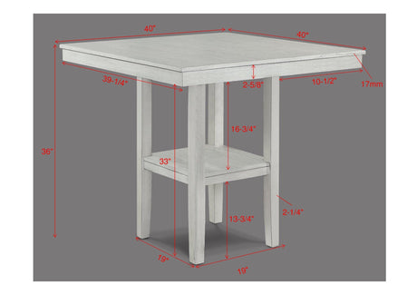 Lester Driftwood Modern Solid Wood And Veneers Counter Height Dining Room Set - Ella Furniture