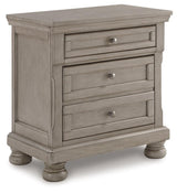 Lettner Light Gray Sleigh 2 Storage Bedroom Set - Ella Furniture