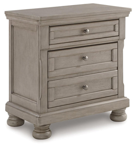 Lettner Light Gray Sleigh 2 Storage Bedroom Set - Ella Furniture