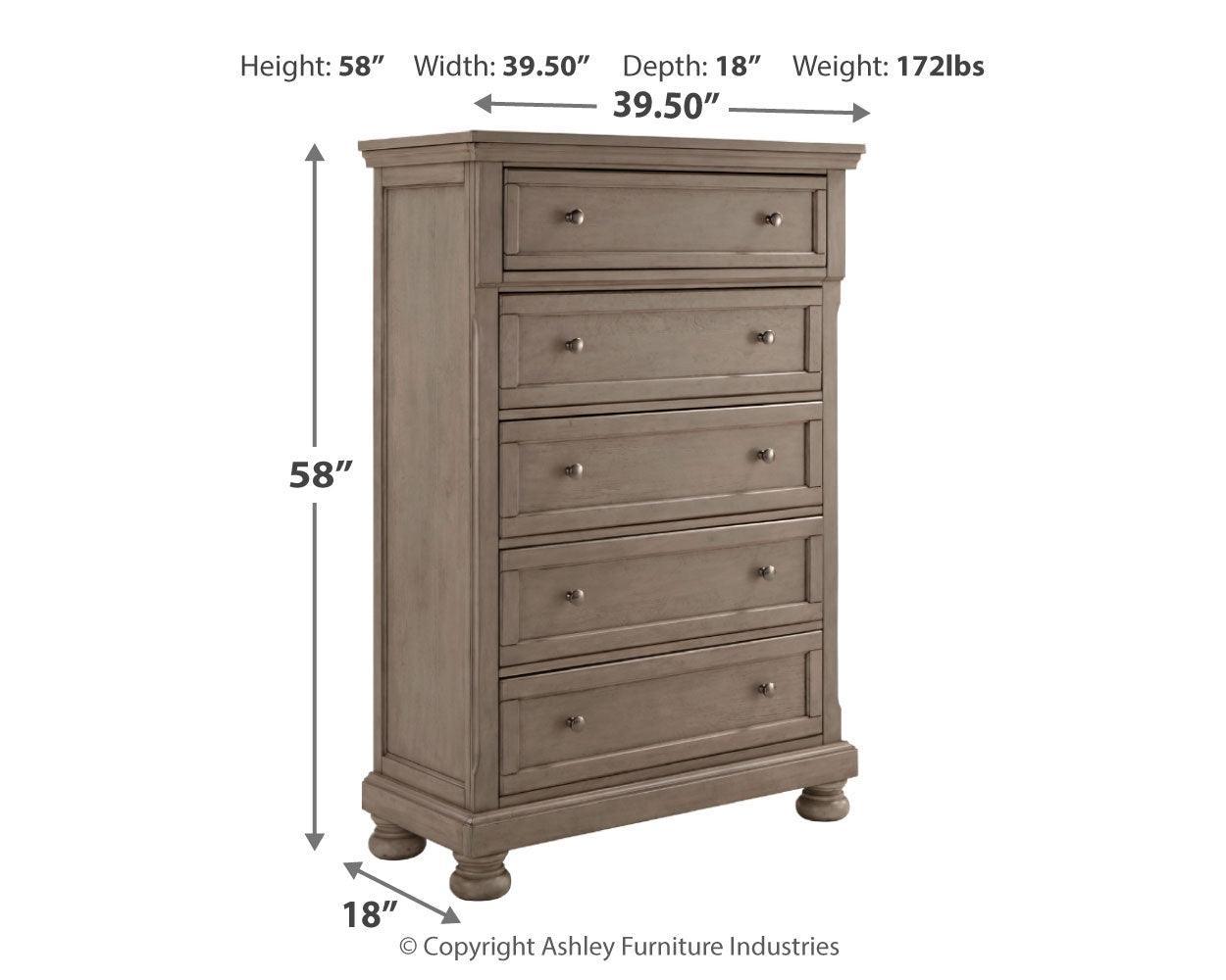 Lettner Light Gray Sleigh 2 Storage Bedroom Set - Ella Furniture