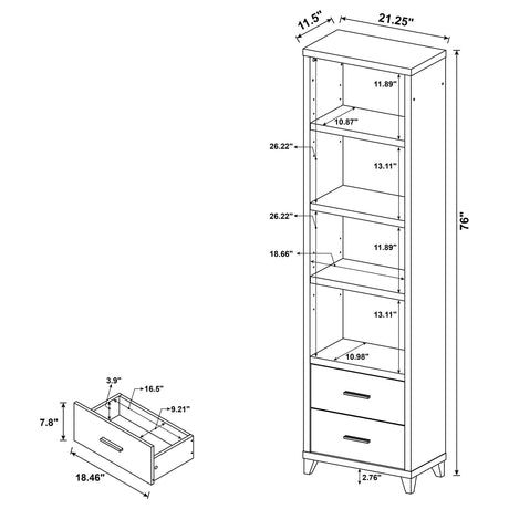 LEWES Lewes 4-piece 60" TV Entertainment Center Cappuccino 700881-S4 - Ella Furniture