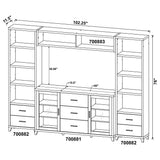 LEWES Lewes 4-piece 60" TV Entertainment Center Cappuccino 700881-S4 - Ella Furniture