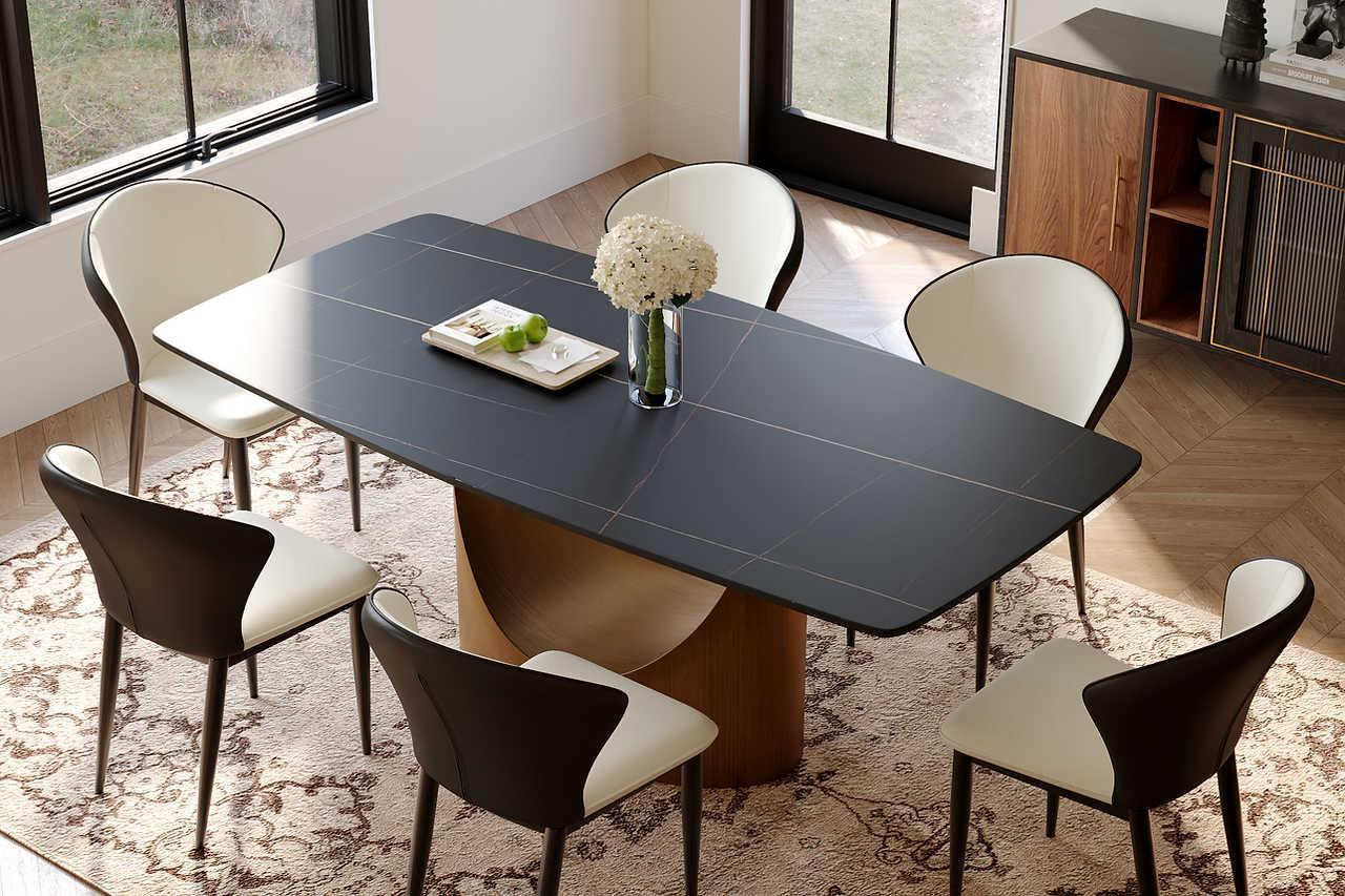 Lexi Table #3 (Matte Sintered Stone) - Ella Furniture