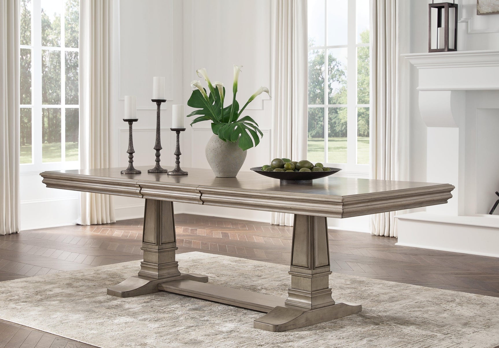 Lexorne Gray Rectangular Dining Room Set - Ella Furniture