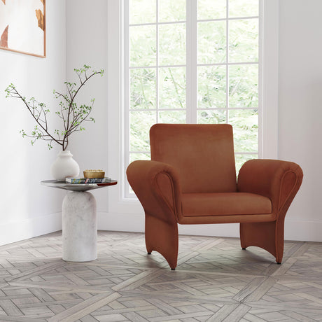 Liana Upholstered Roll Arm Accent Armchair Rust Orange 903150 - Ella Furniture