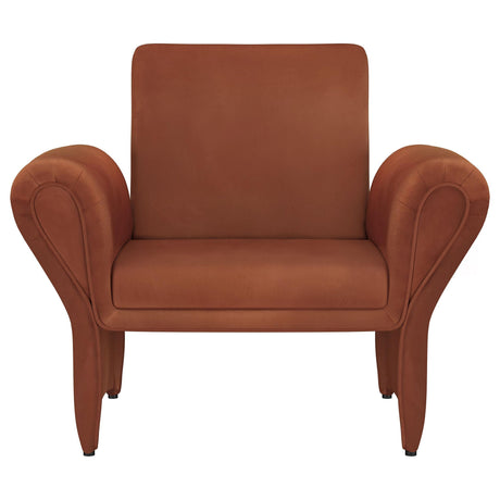 Liana Upholstered Roll Arm Accent Armchair Rust Orange 903150 - Ella Furniture
