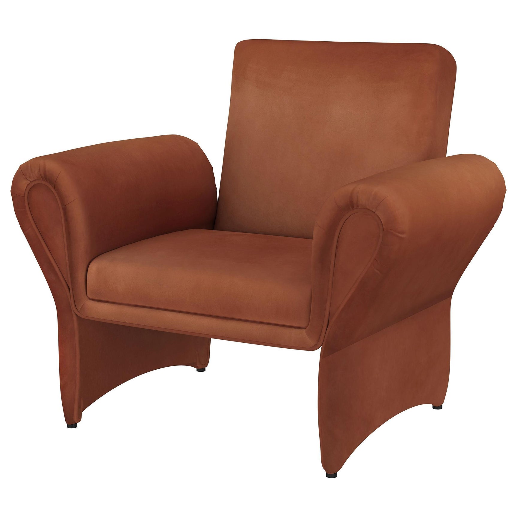 Liana Upholstered Roll Arm Accent Armchair Rust Orange 903150 - Ella Furniture