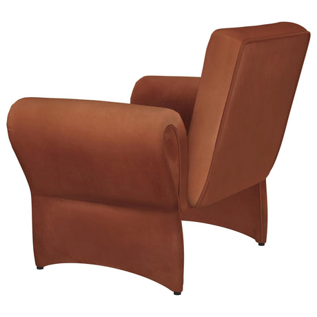 Liana Upholstered Roll Arm Accent Armchair Rust Orange 903150 - Ella Furniture