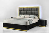 Lila Black Gold Upholstered Bedroom Set - Ella Furniture