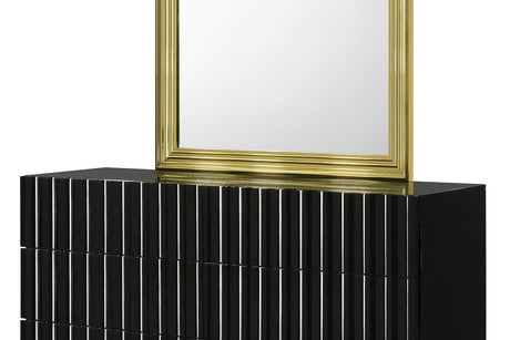 Lila Black Gold Upholstered Bedroom Set - Ella Furniture