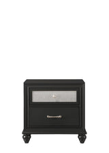 Lila Black Modern Contemporary Solid Wood 2-Drawers Nightstand - Ella Furniture