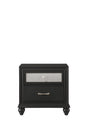 Lila Black Modern Contemporary Solid Wood 2-Drawers Nightstand - Ella Furniture